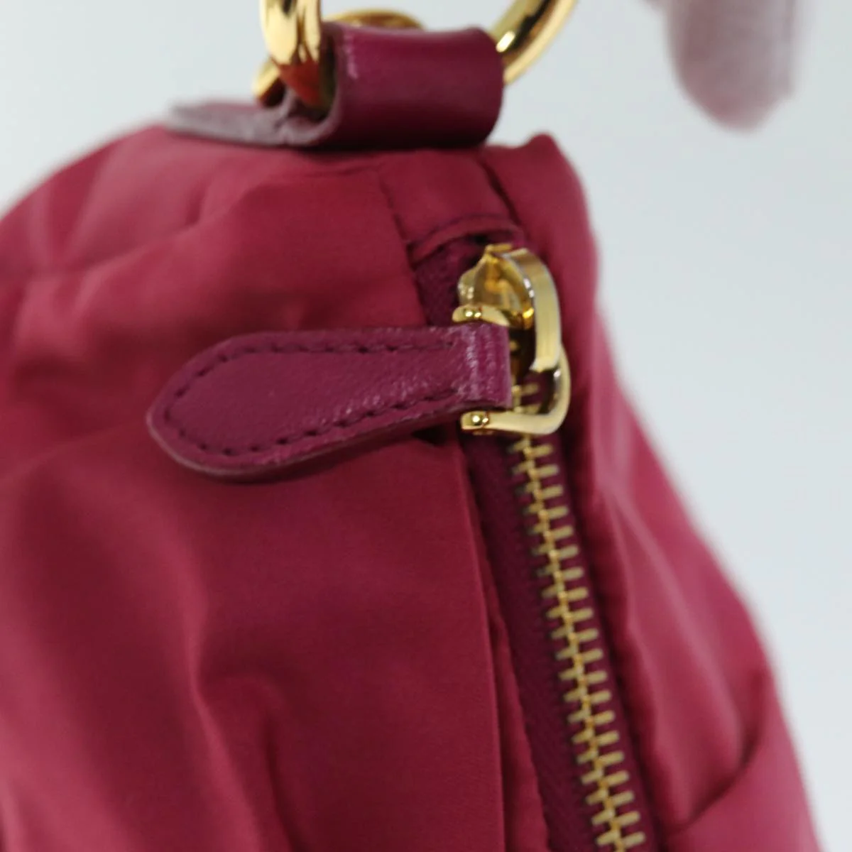 Ribbon Shoulder Bag Nylon Pink - Image 10