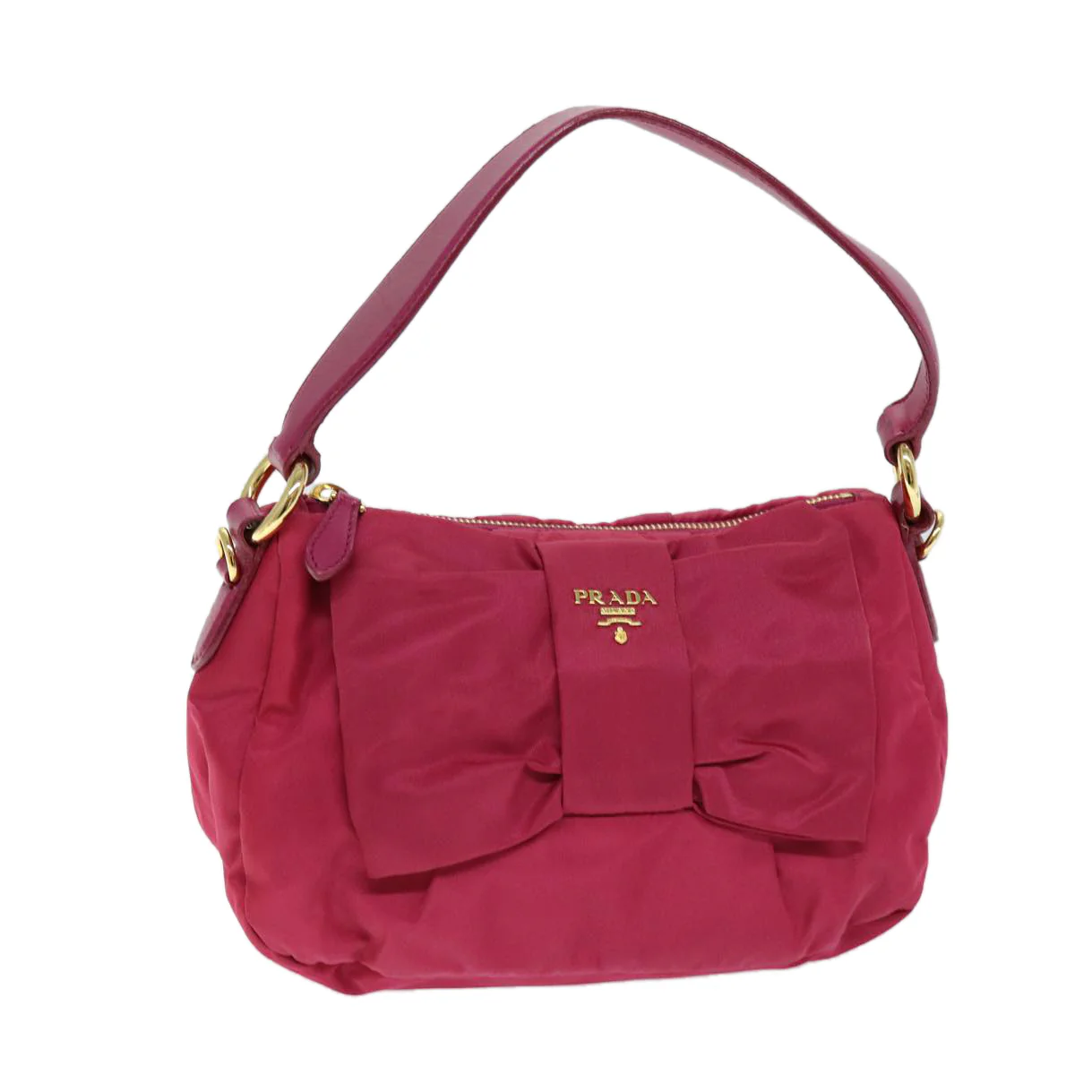 Ribbon Shoulder Bag Nylon Pink - Image 2