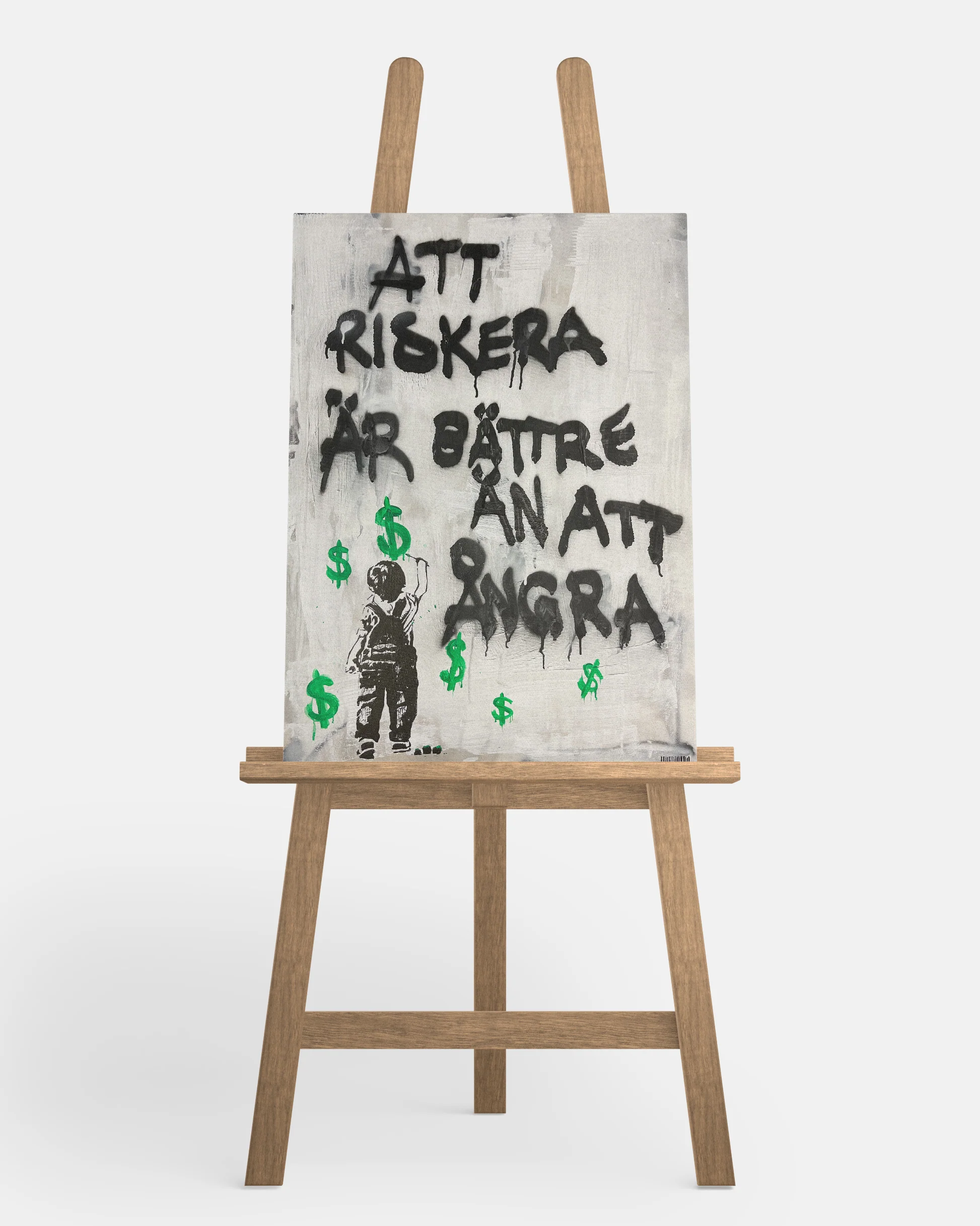 "Att riskera är bättre än att ångra" Canvastavla