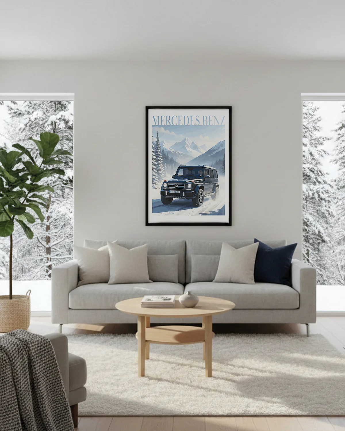 "Winter Mercedes Benz No.2" Poster - Image 2