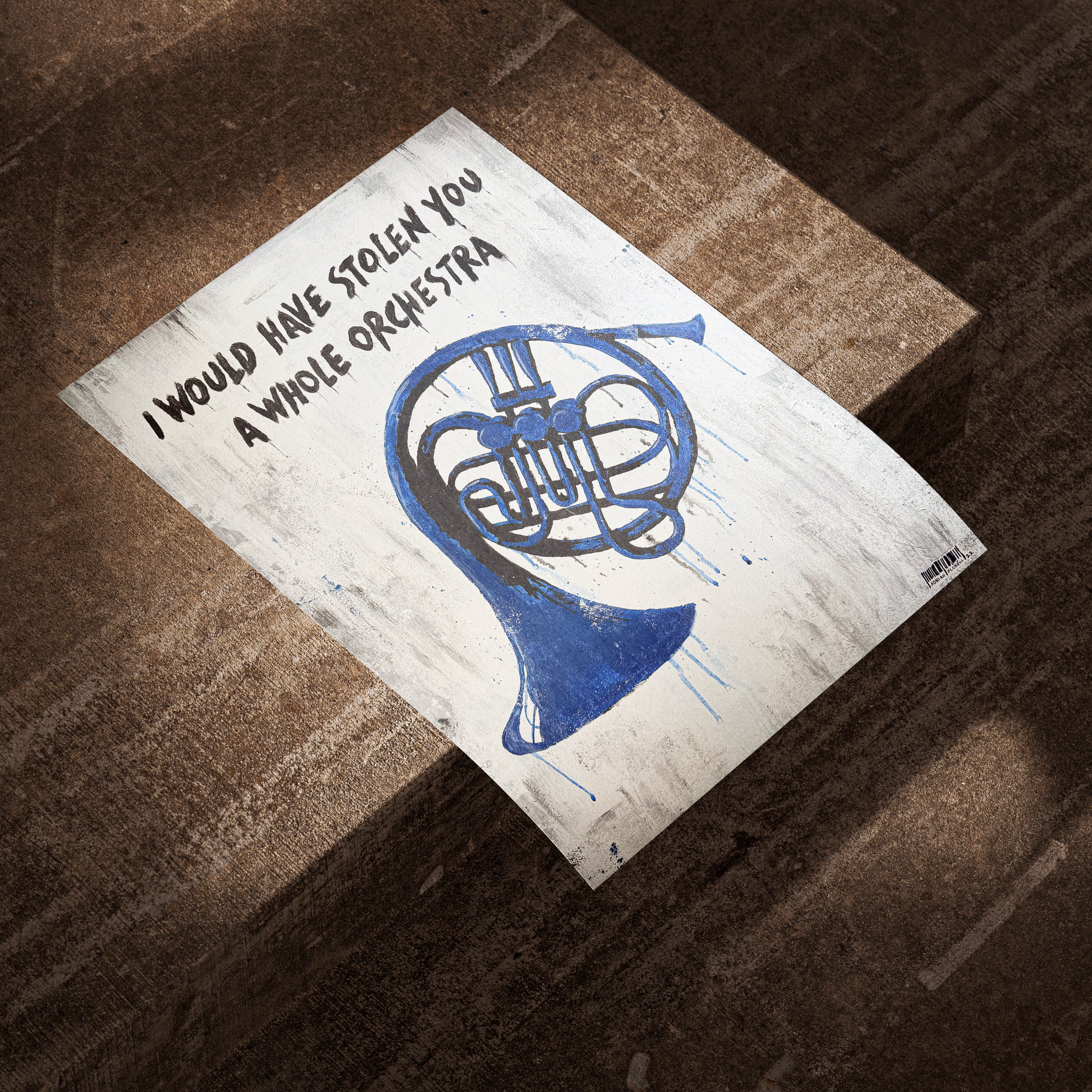 "Blue French Horn" Poster - Image 3