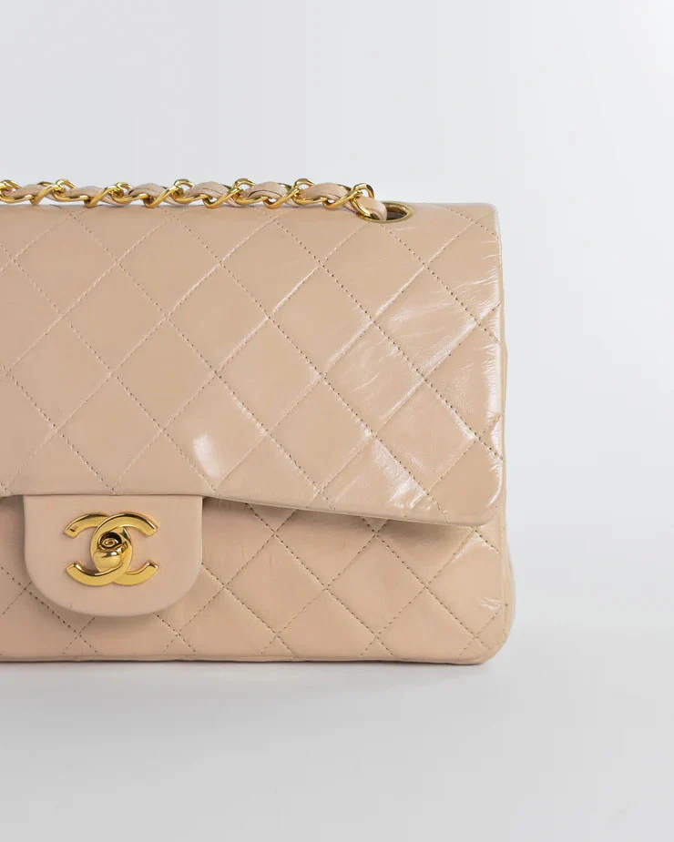 Classic Matelasse 25 Chain Flap Bag Lamb Skin Beige - Image 11