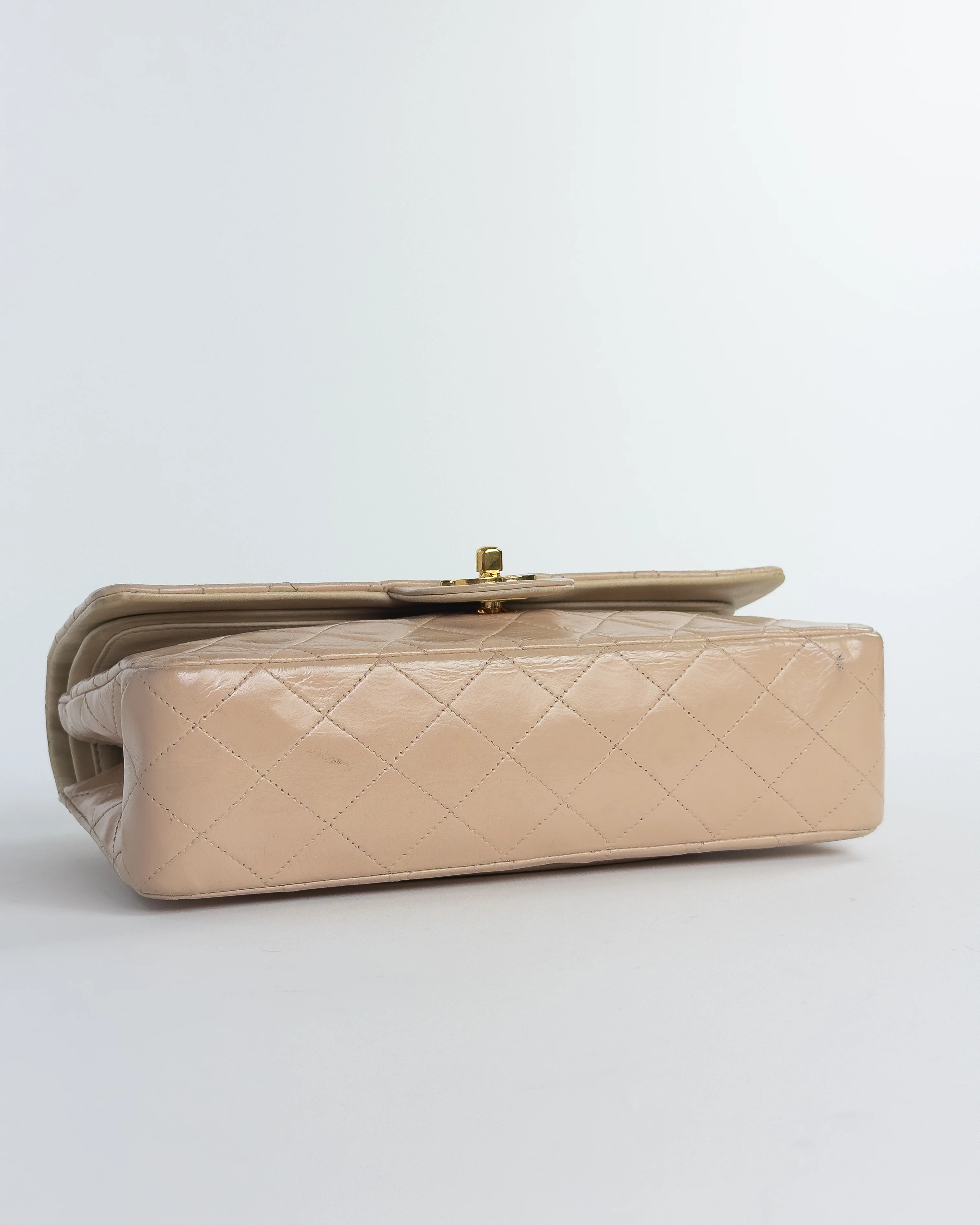 Classic Matelasse 25 Chain Flap Bag Lamb Skin Beige - Image 8