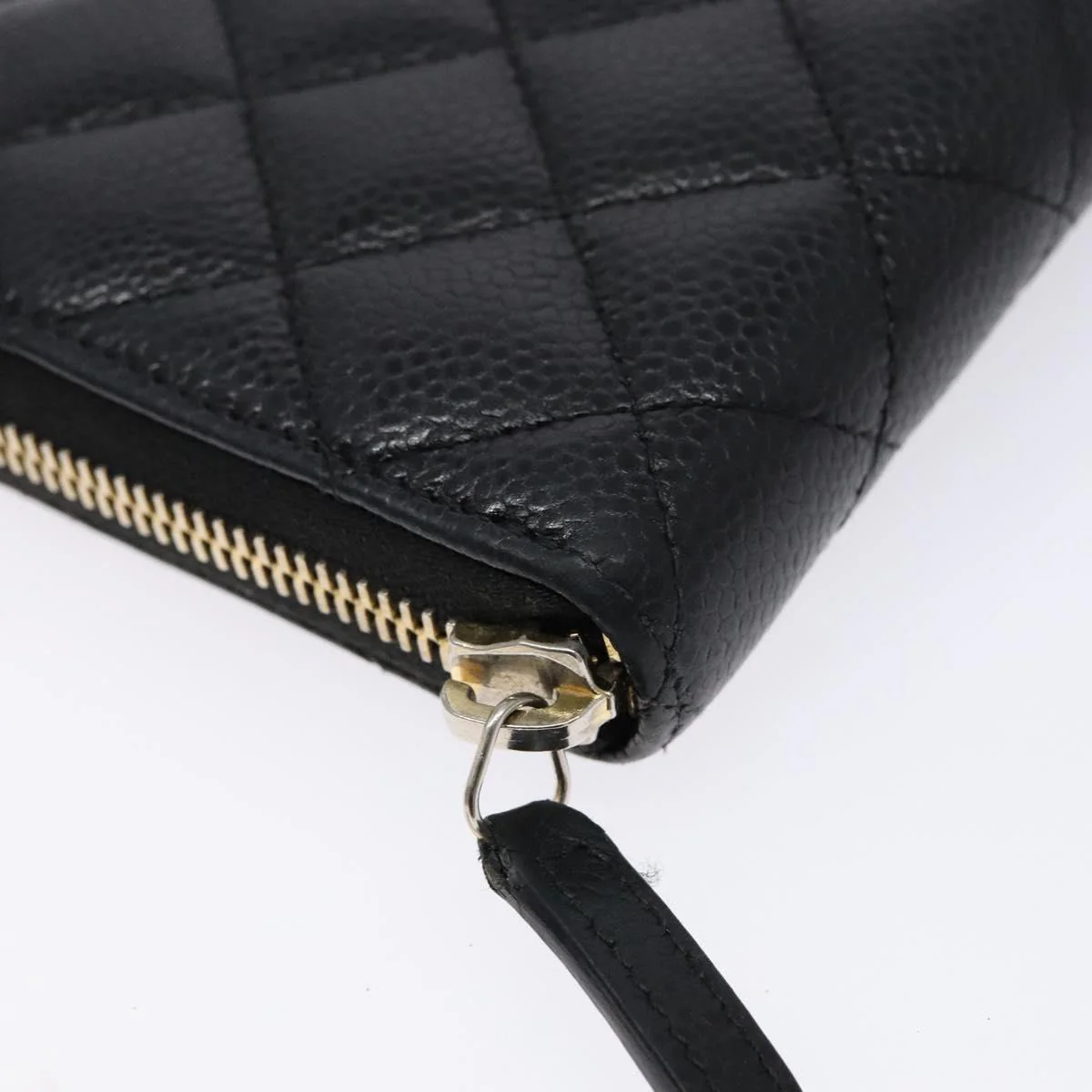 Long Wallet Caviar Skin Black Gold CC - Image 10