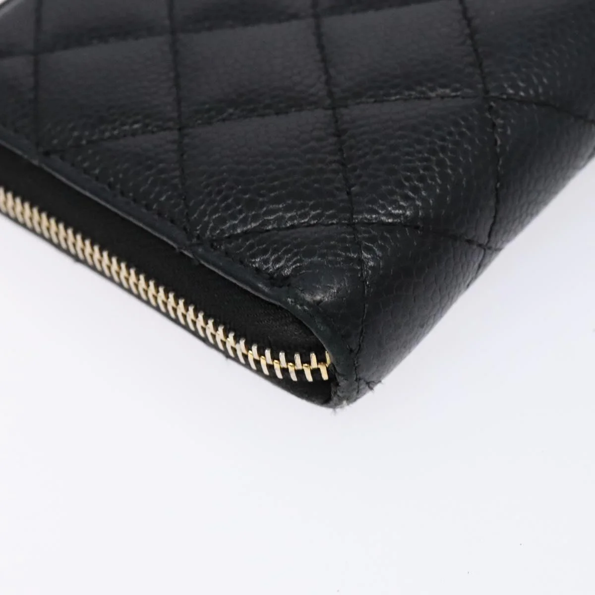 Long Wallet Caviar Skin Black Gold CC - Image 12