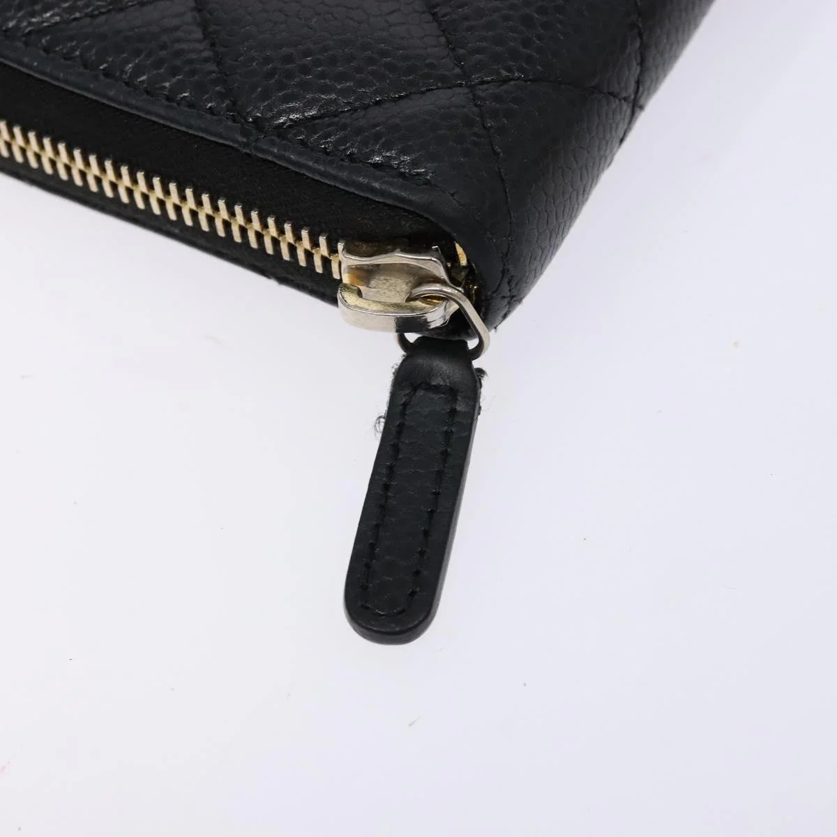 Long Wallet Caviar Skin Black Gold CC - Image 13
