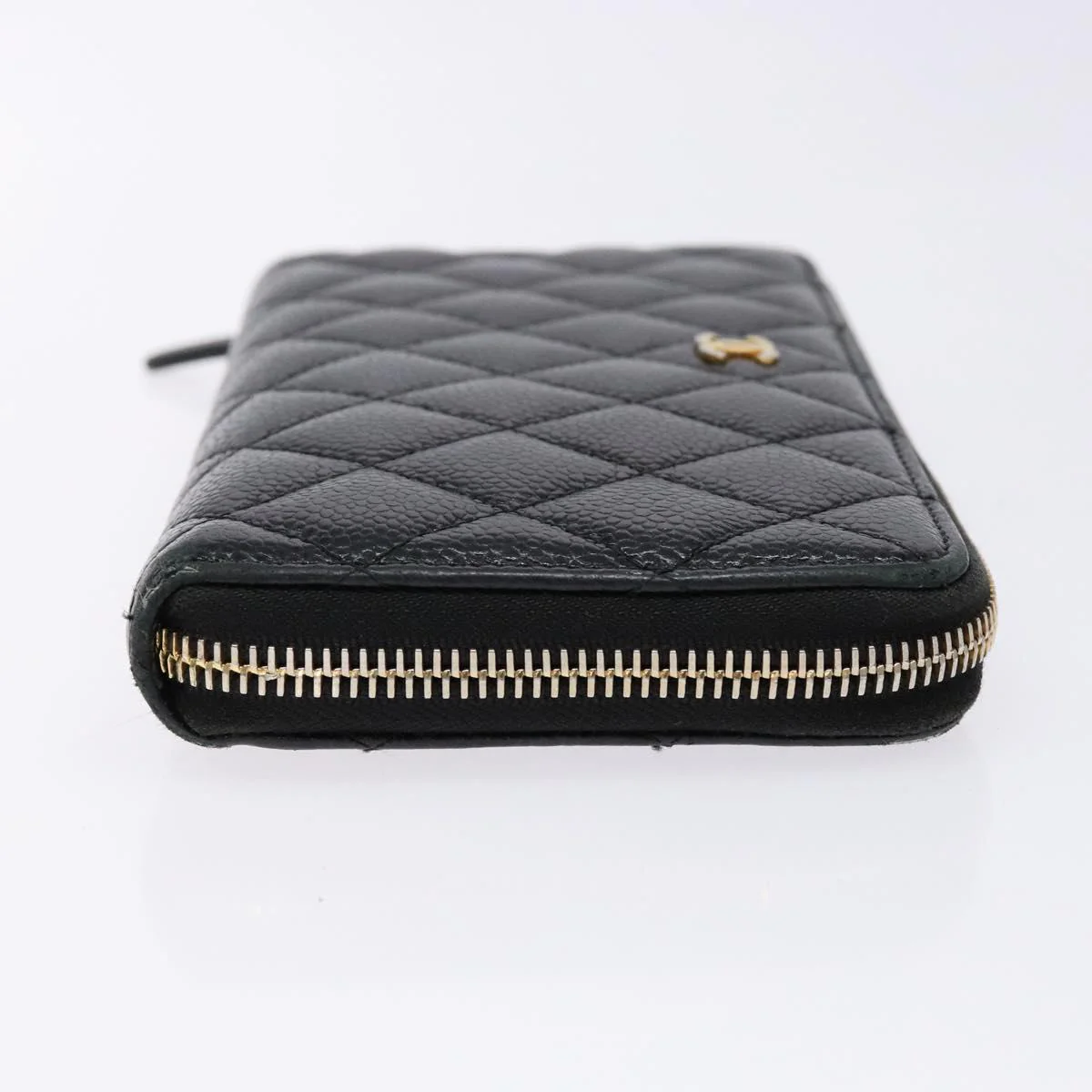 Long Wallet Caviar Skin Black Gold CC - Image 5