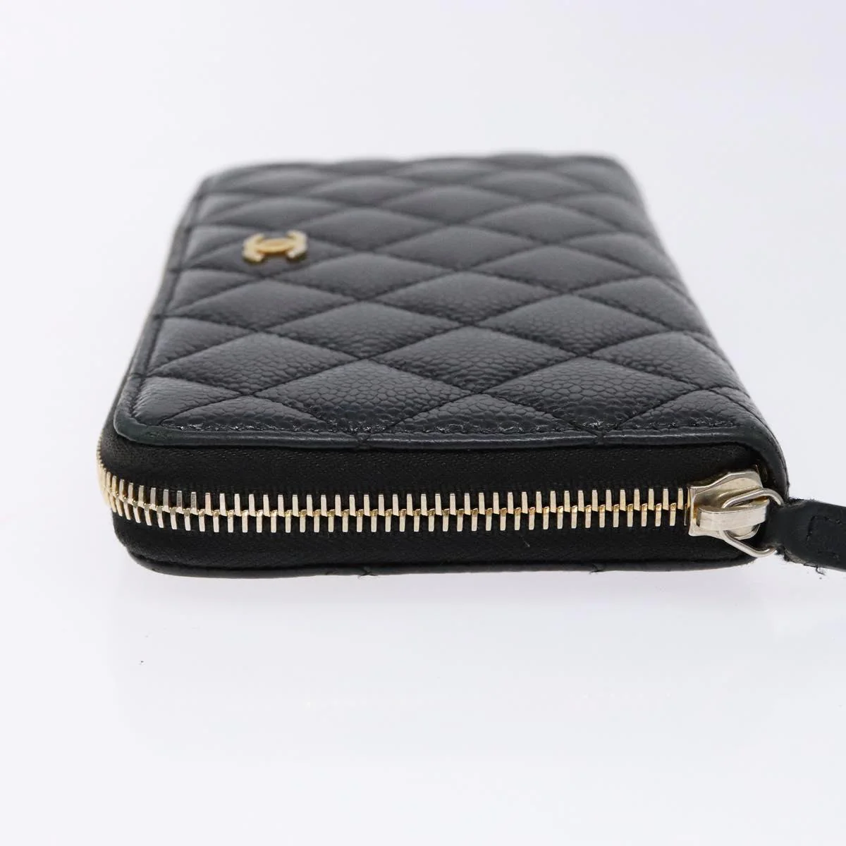 Long Wallet Caviar Skin Black Gold CC - Image 6