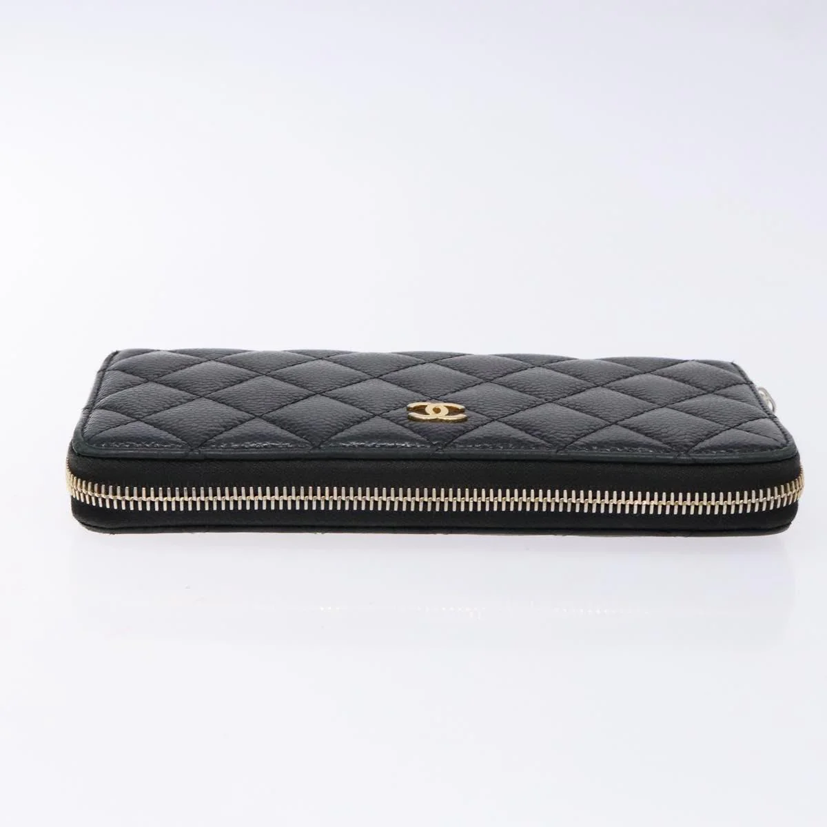 Long Wallet Caviar Skin Black Gold CC - Image 7