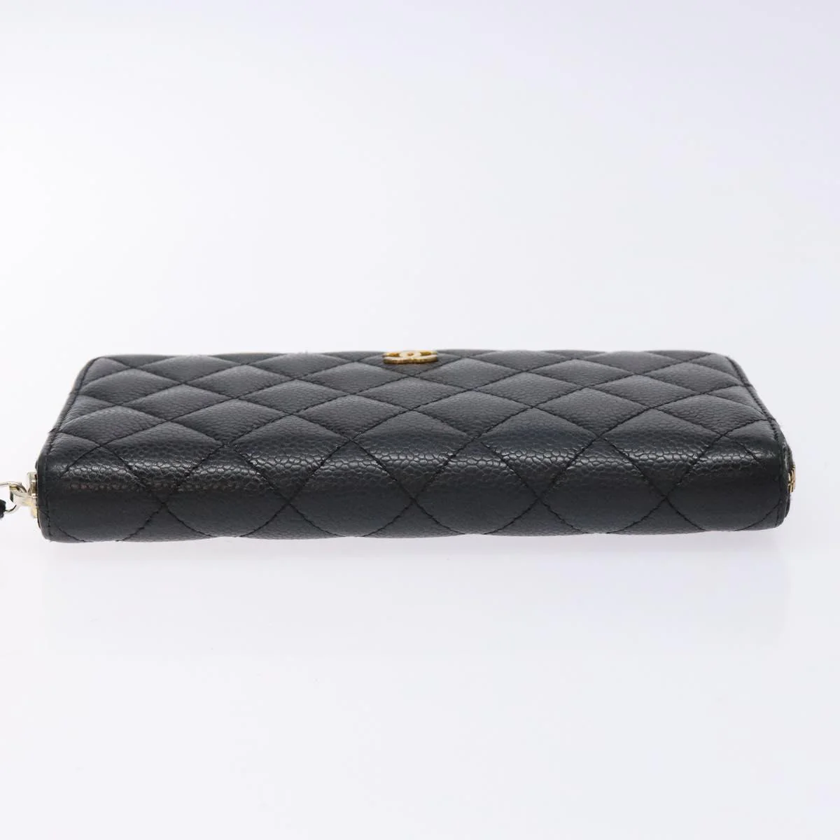 Long Wallet Caviar Skin Black Gold CC - Image 8