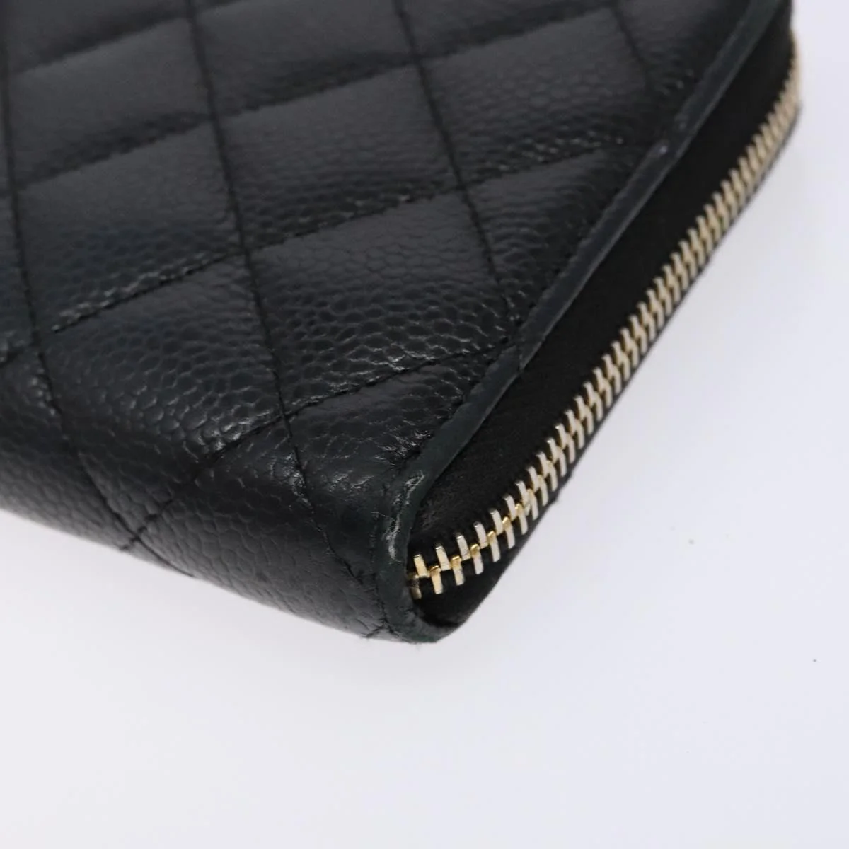 Long Wallet Caviar Skin Black Gold CC - Image 9