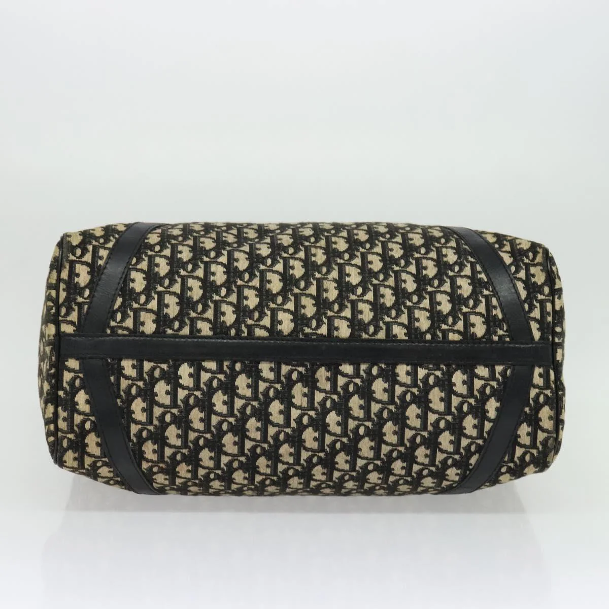 Christian Dior Trotter Canvas Boston Bag Black Gold - Image 10