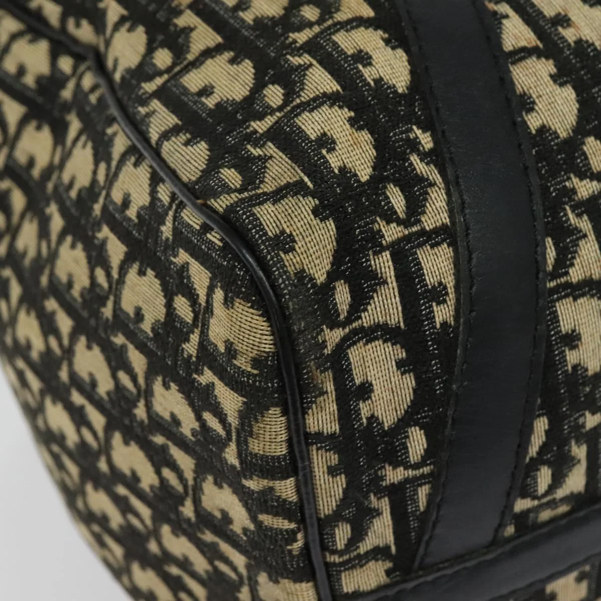 Christian Dior Trotter Canvas Boston Bag Black Gold - Image 11