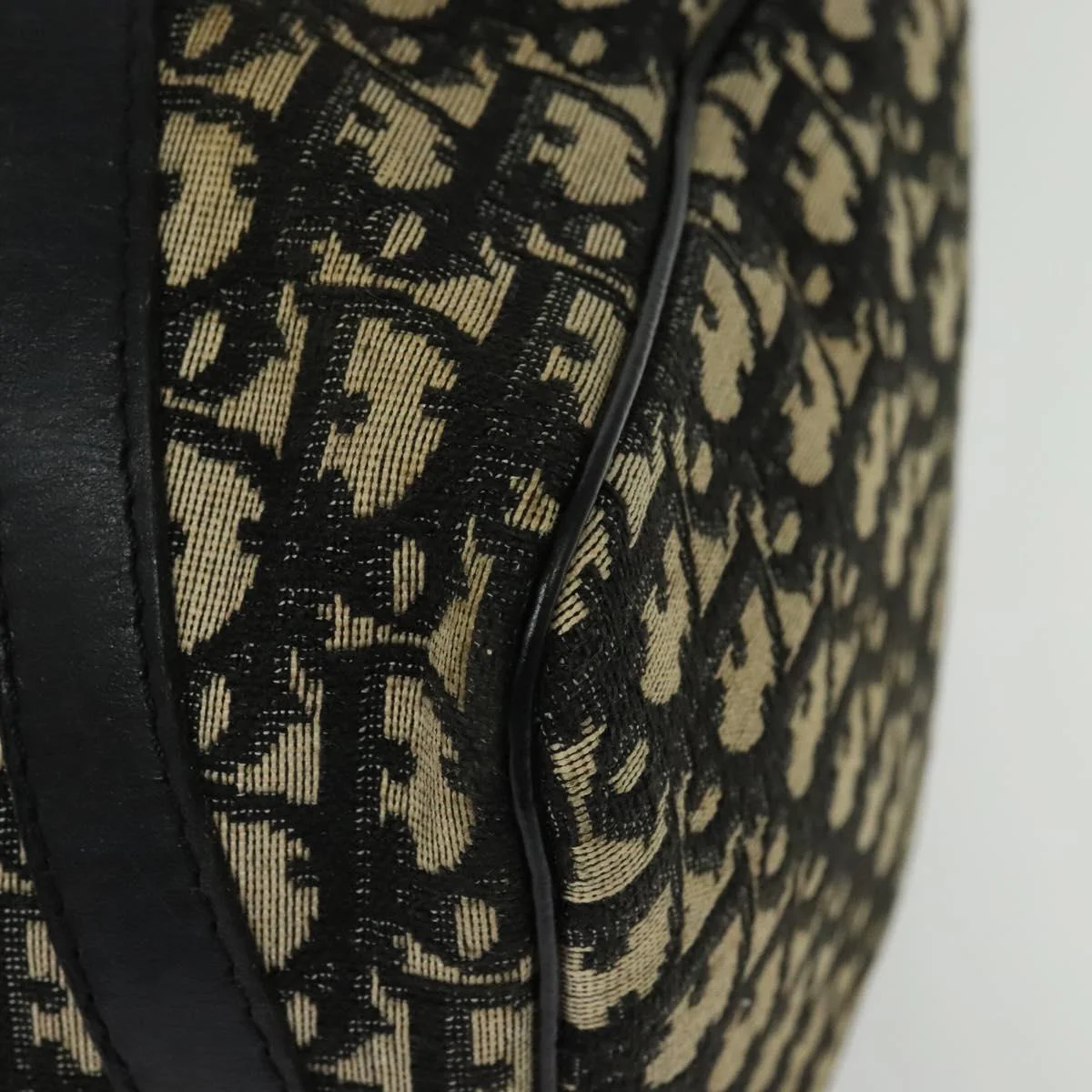 Christian Dior Trotter Canvas Boston Bag Black Gold - Image 12