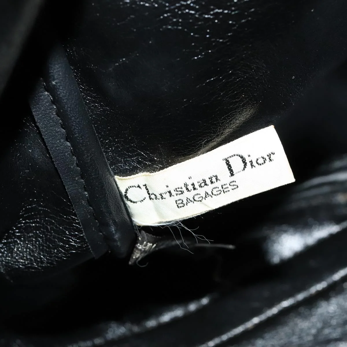 Christian Dior Trotter Canvas Boston Bag Black Gold - Image 13