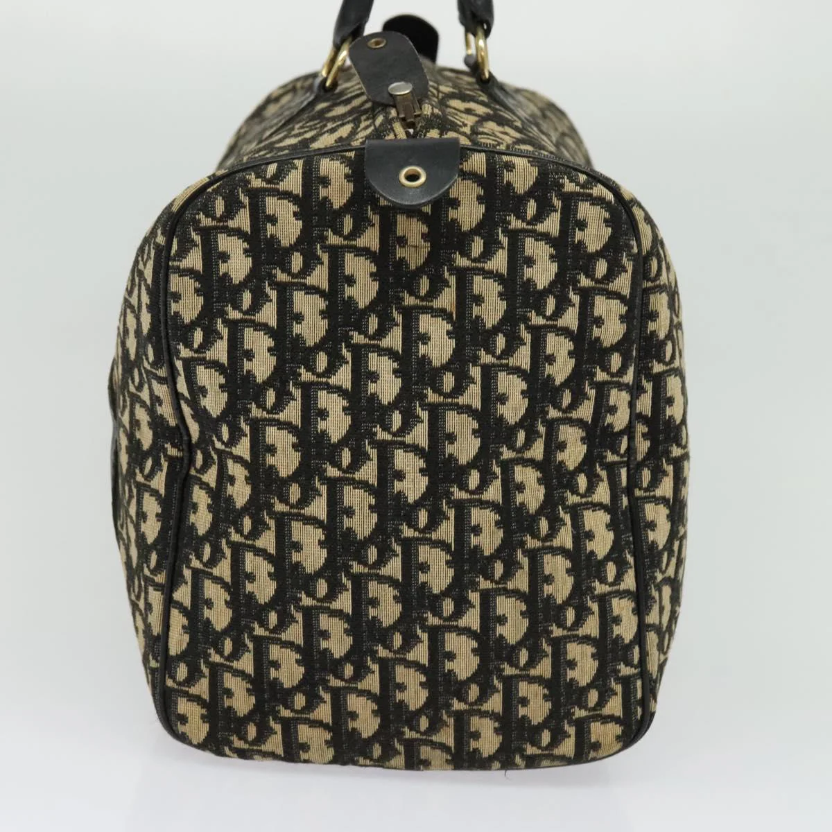 Christian Dior Trotter Canvas Boston Bag Black Gold - Image 5