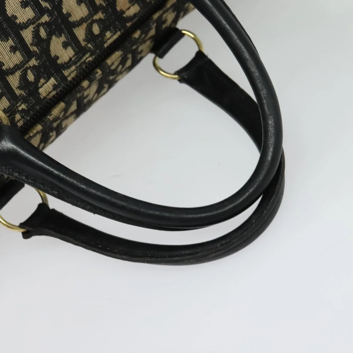 Christian Dior Trotter Canvas Boston Bag Black Gold - Image 8