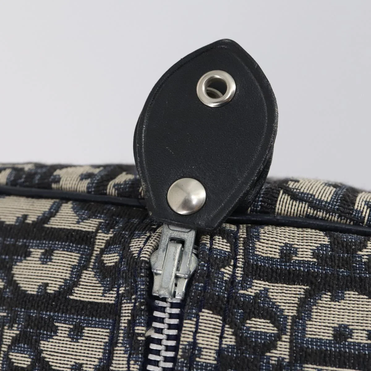 Trotter Canvas Boston Bag Navy Silver - Image 16