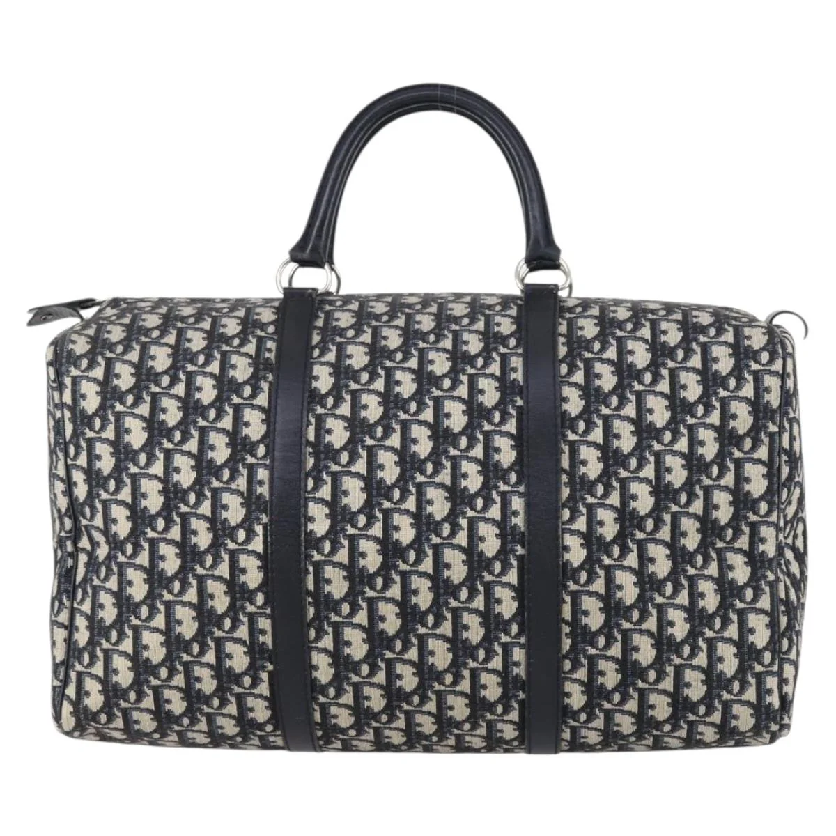 Trotter Canvas Boston Bag Navy Silver - Image 3