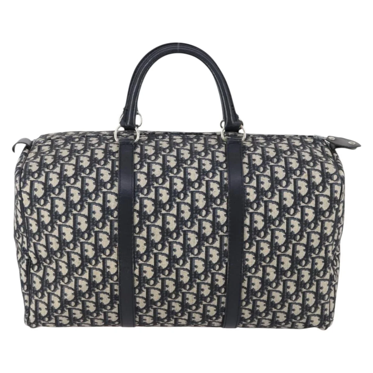 Trotter Canvas Boston Bag Navy Silver - Image 4