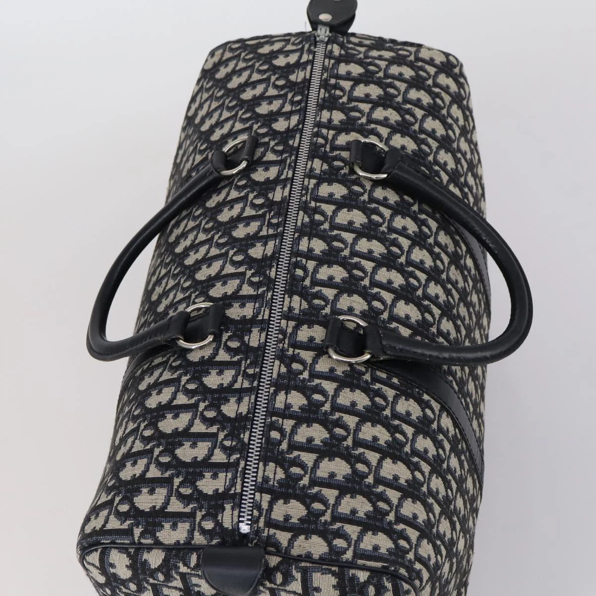 Trotter Canvas Boston Bag Navy Silver - Image 7
