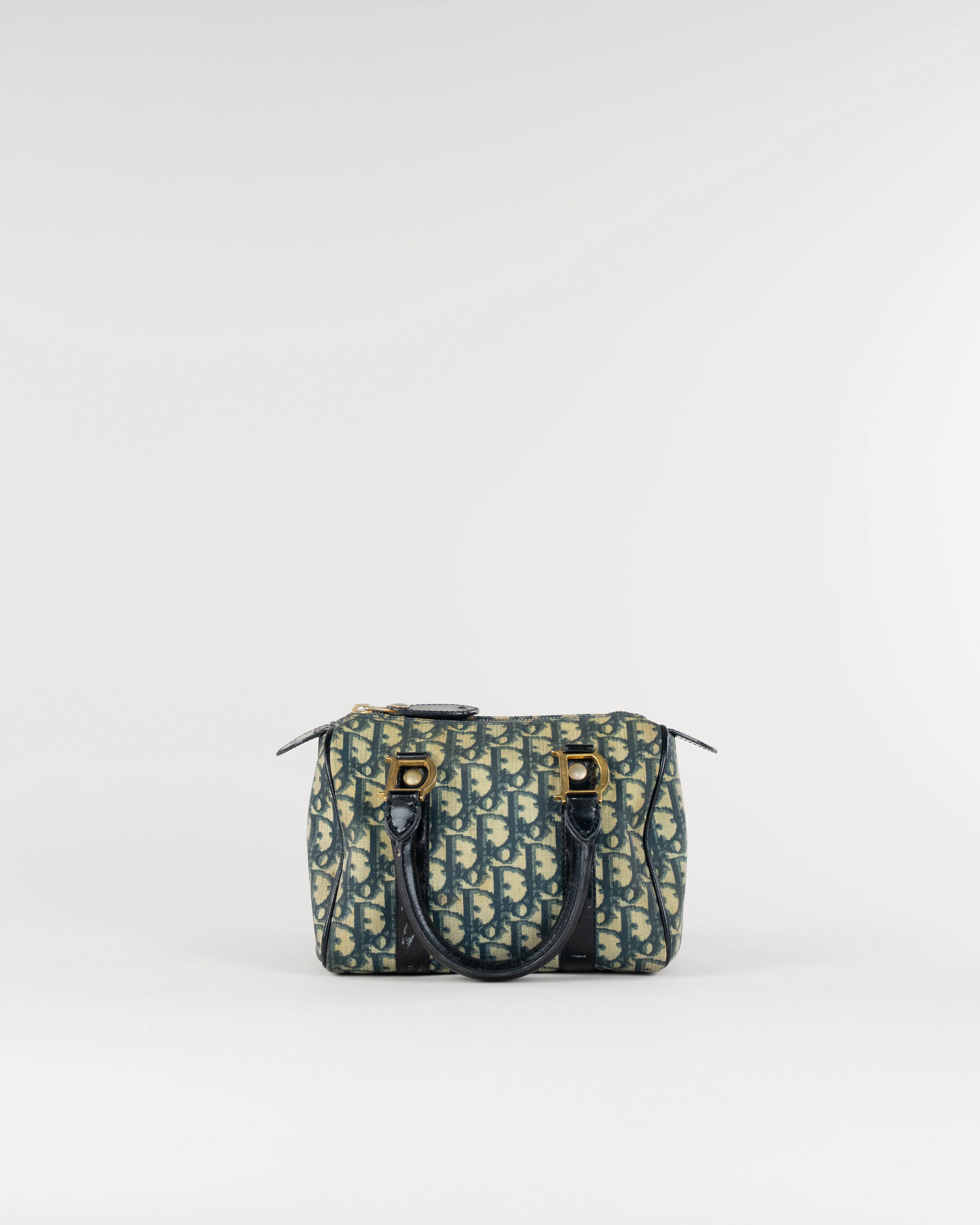 Trotter Canvas Hand Bag PVC Navy Gold