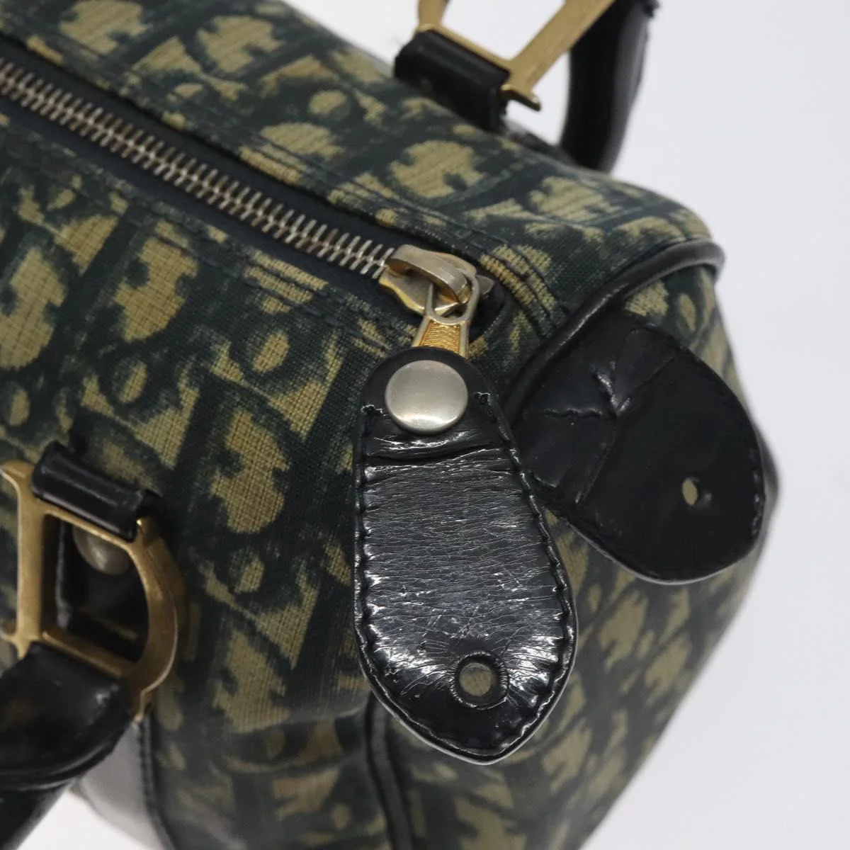 Trotter Canvas Hand Bag PVC Navy Gold - Image 15