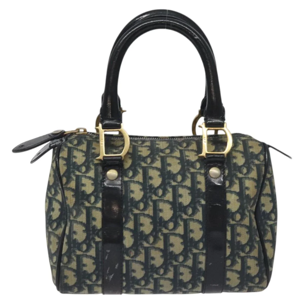 Trotter Canvas Hand Bag PVC Navy Gold - Image 3