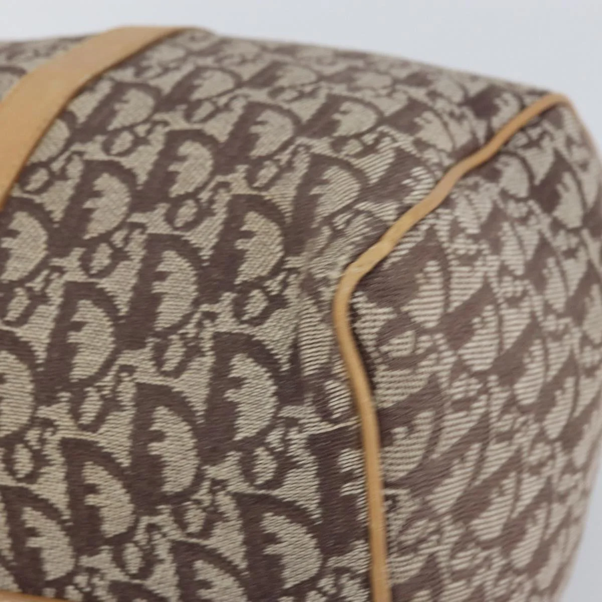 Trotter Canvas Boston Bag Brown Gold - Image 11