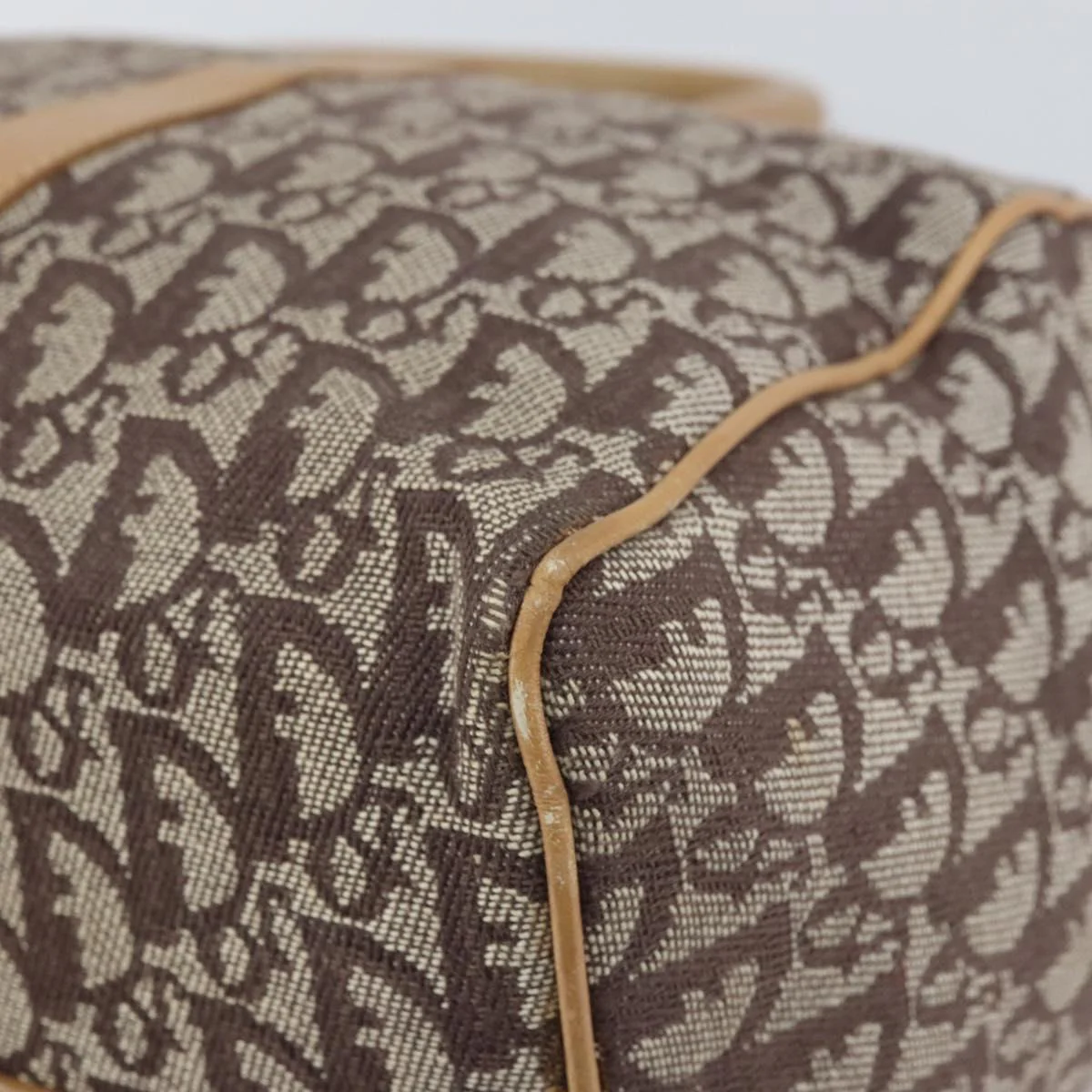 Trotter Canvas Boston Bag Brown Gold - Image 13
