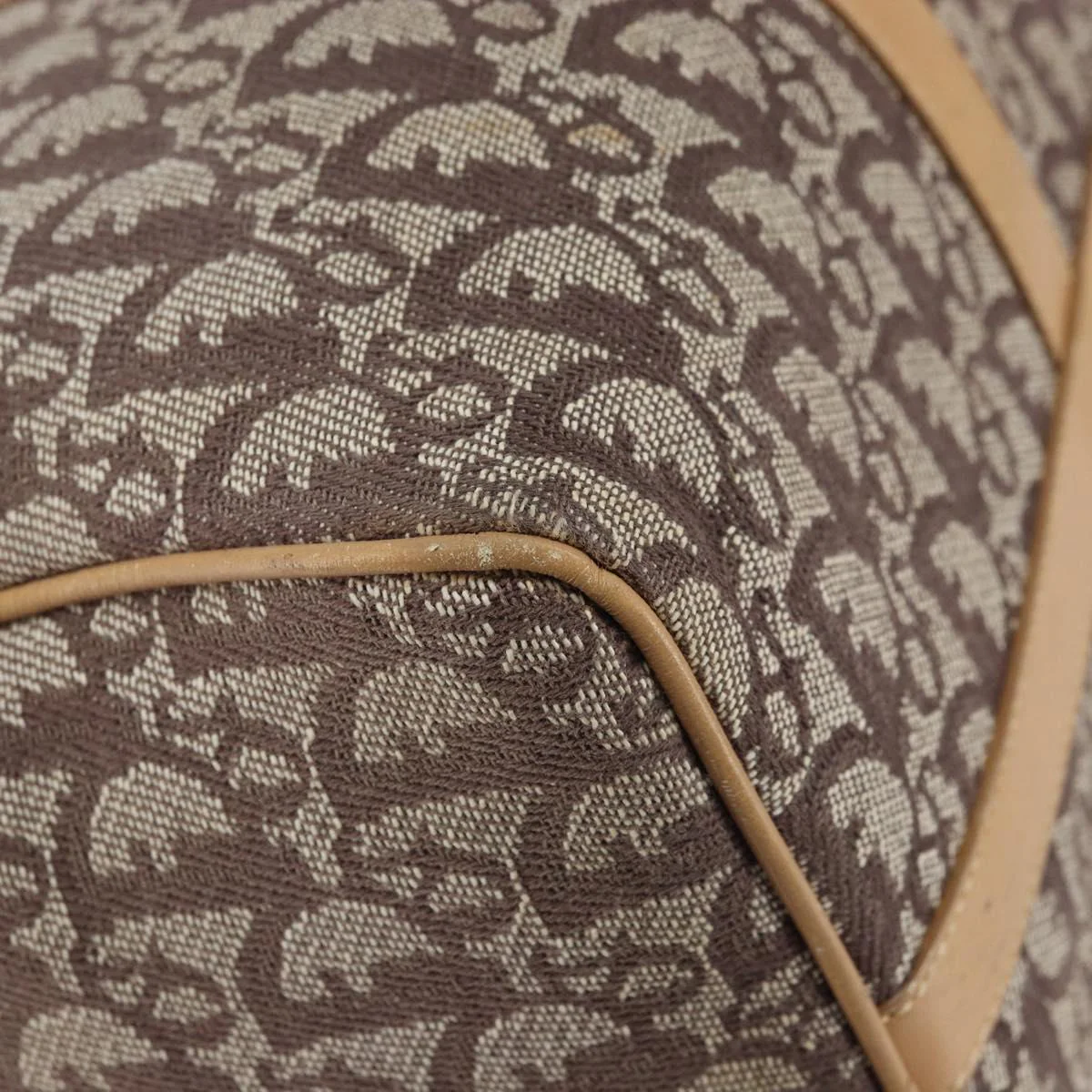 Trotter Canvas Boston Bag Brown Gold - Image 14