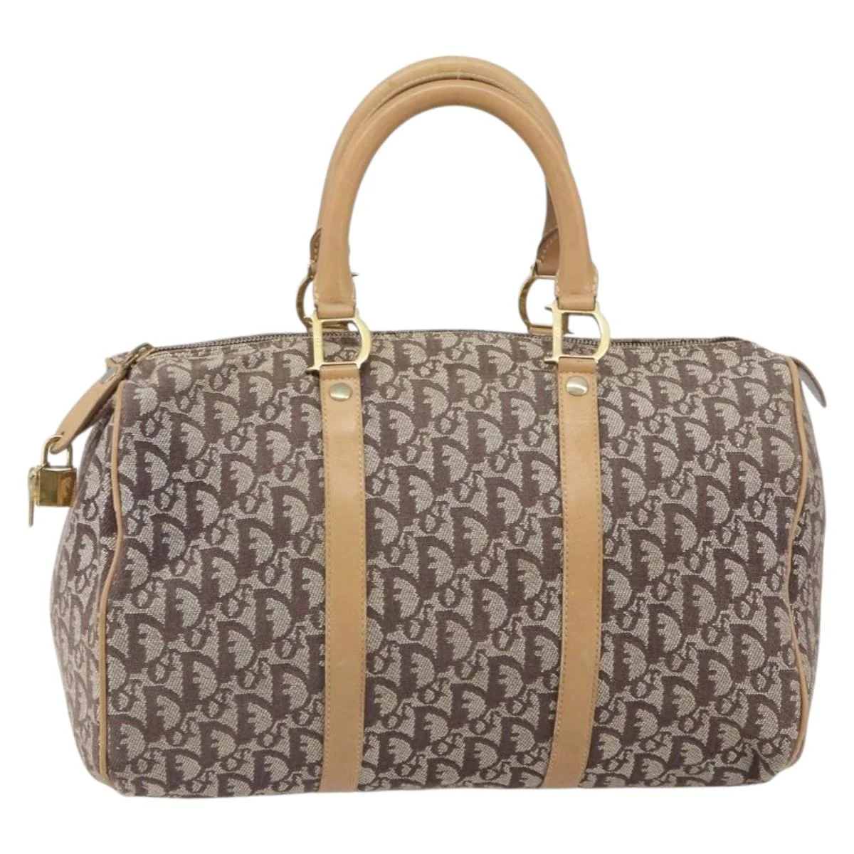 Trotter Canvas Boston Bag Brown Gold - Image 3