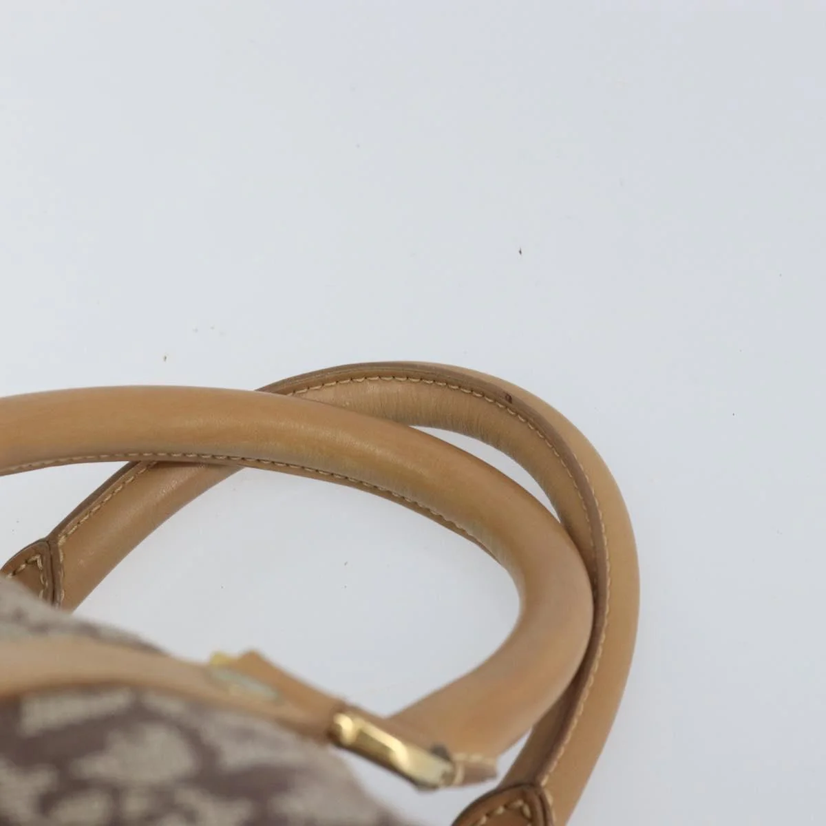 Trotter Canvas Boston Bag Brown Gold - Image 9