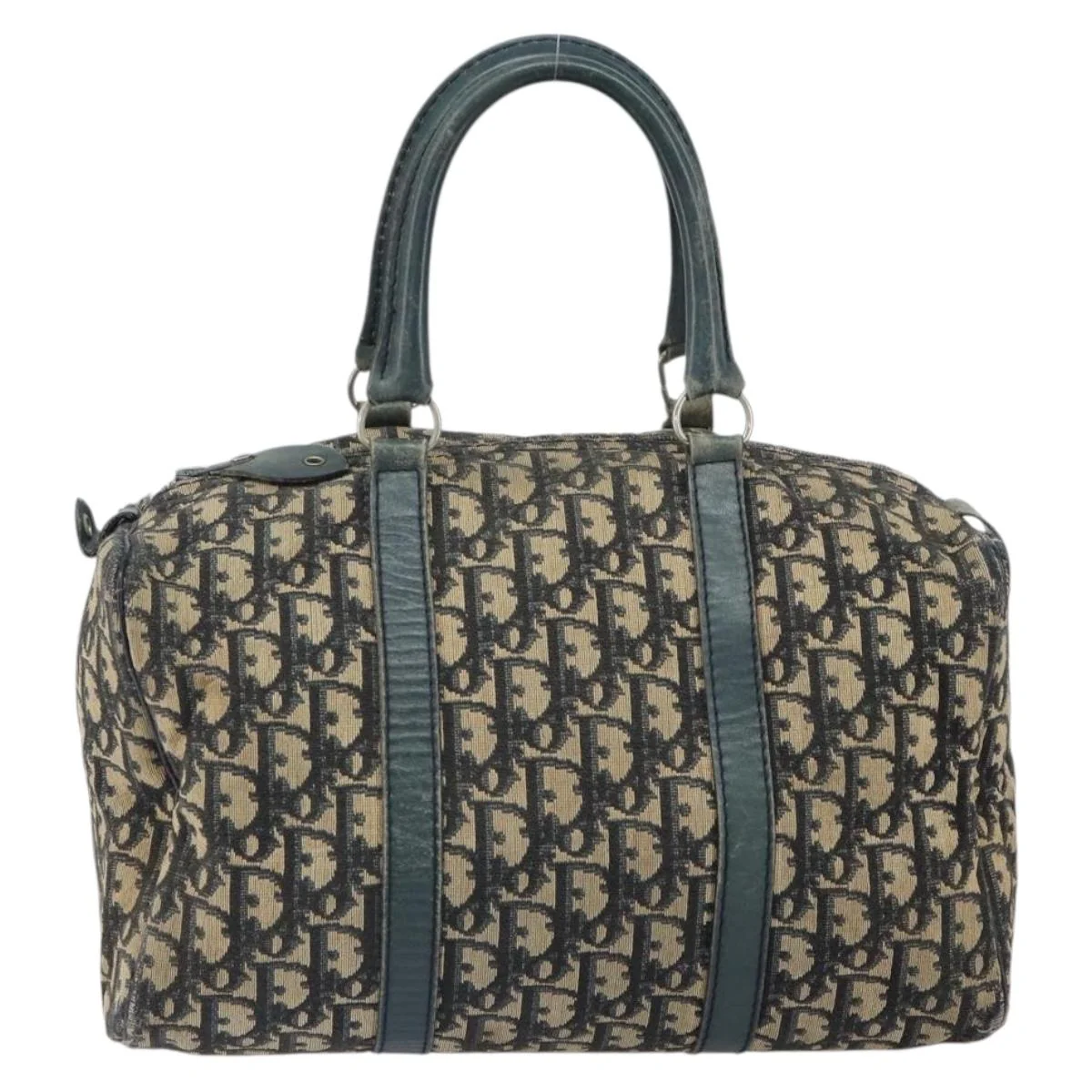 Trotter Canvas Boston Bag Navy Silver - Image 3