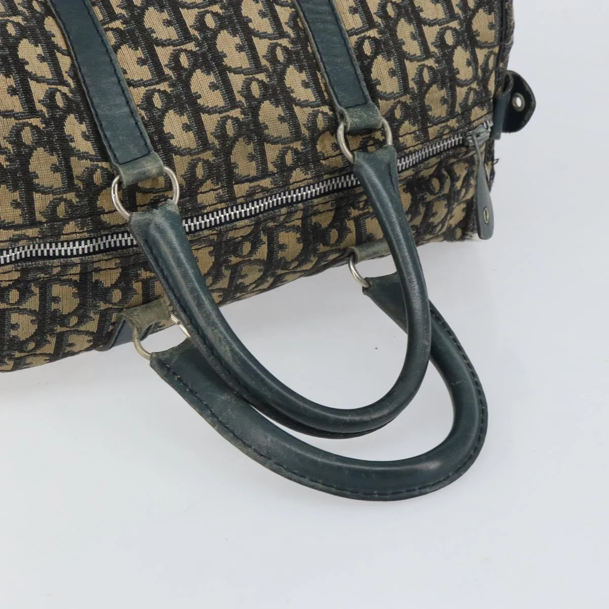 Trotter Canvas Boston Bag Navy Silver - Image 8