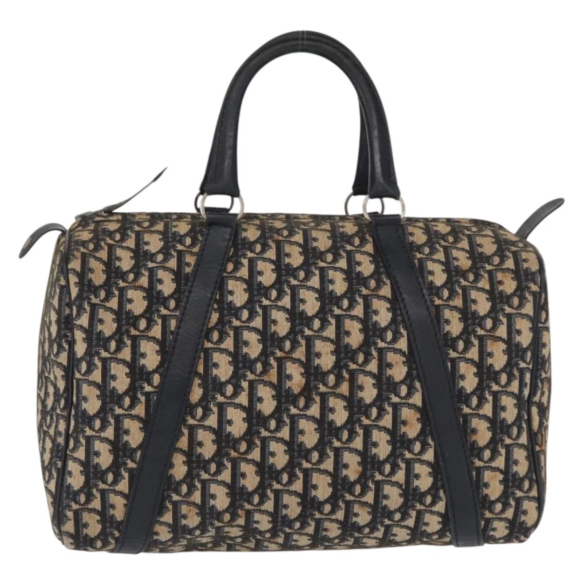 Trotter Canvas Boston Bag Navy Silver - Image 3
