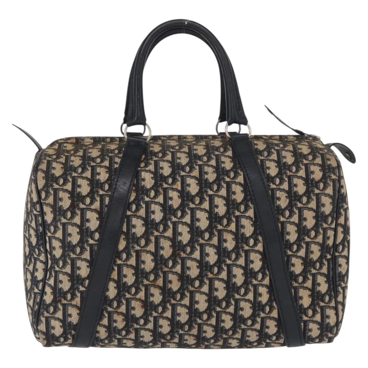 Trotter Canvas Boston Bag Navy Silver - Image 4