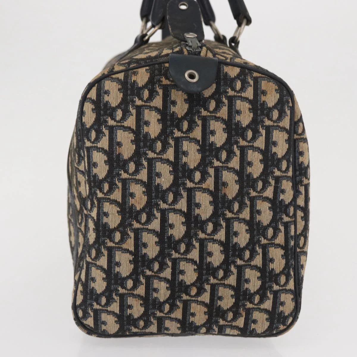 Trotter Canvas Boston Bag Navy Silver - Image 6