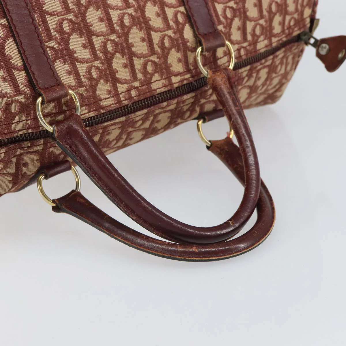 Trotter Canvas Boston Bag Red Silver - Image 8