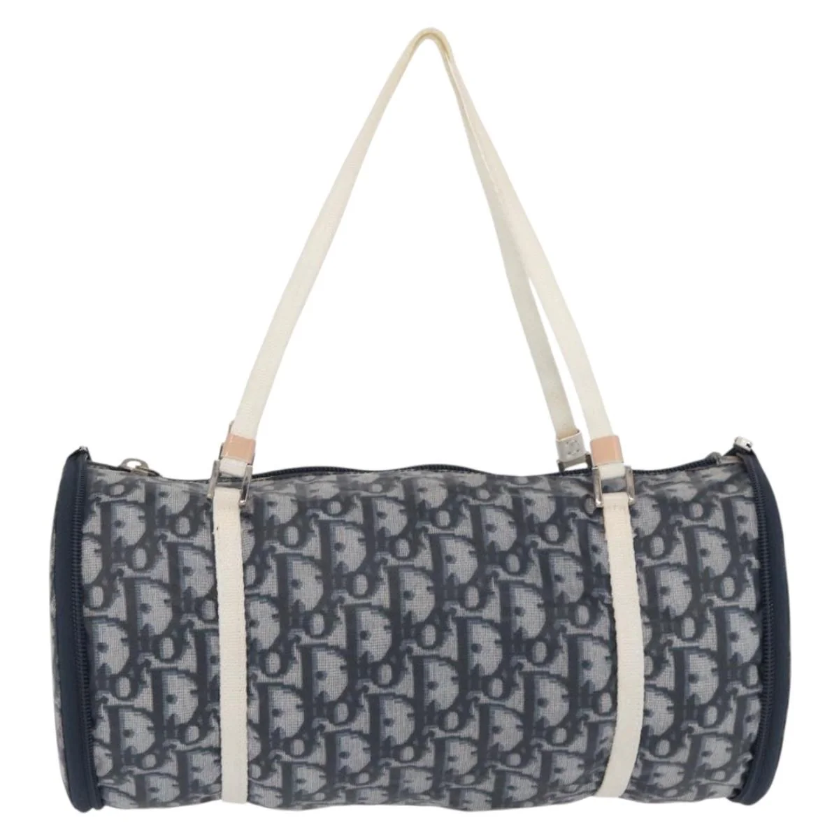 Trotter Canvas Hand Bag Navy Silver - Image 3