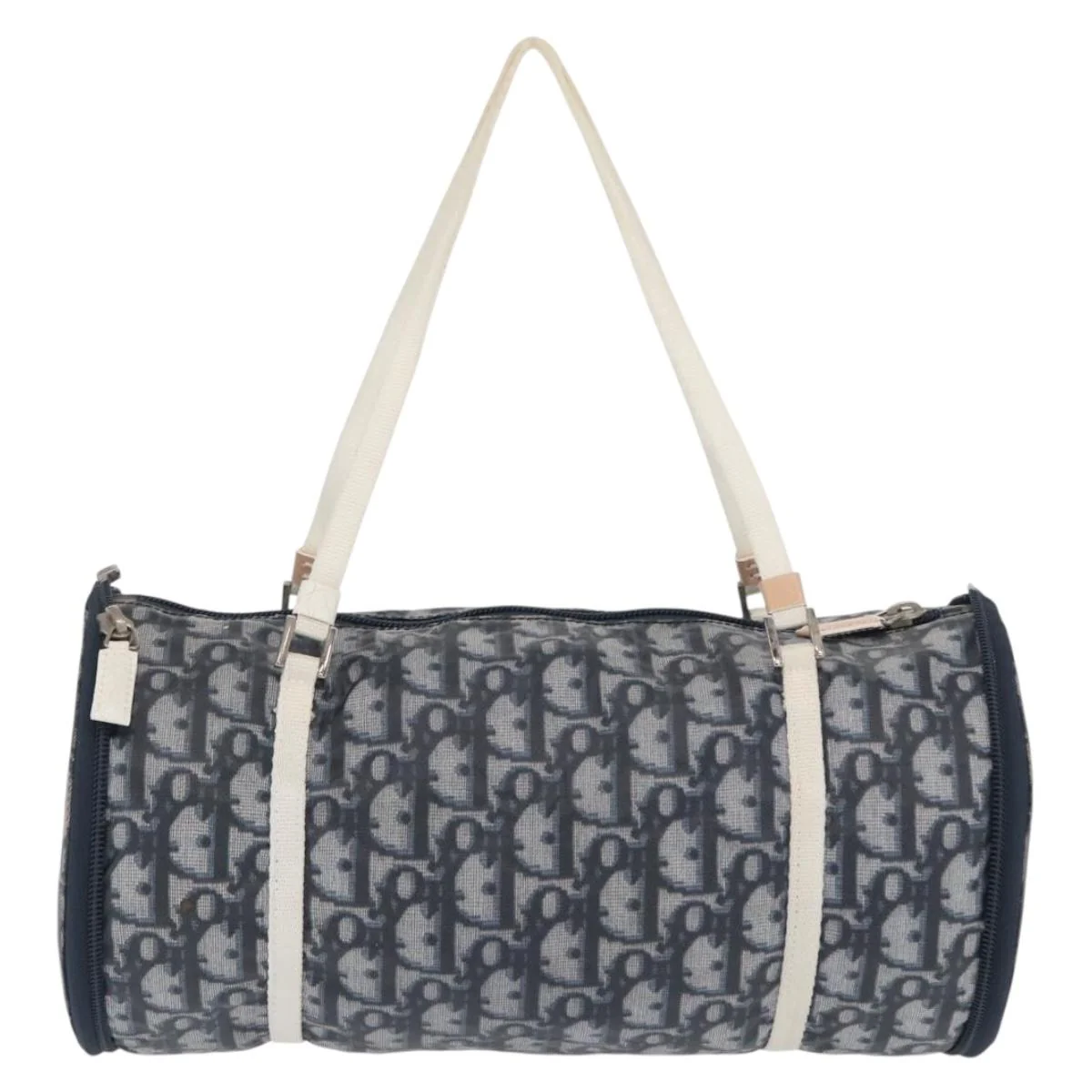 Trotter Canvas Hand Bag Navy Silver - Image 4