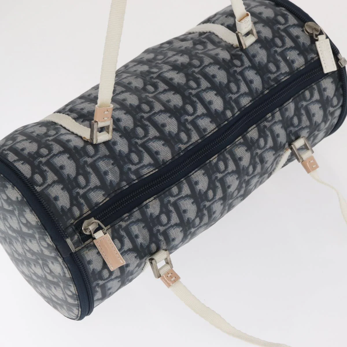 Trotter Canvas Hand Bag Navy Silver - Image 7