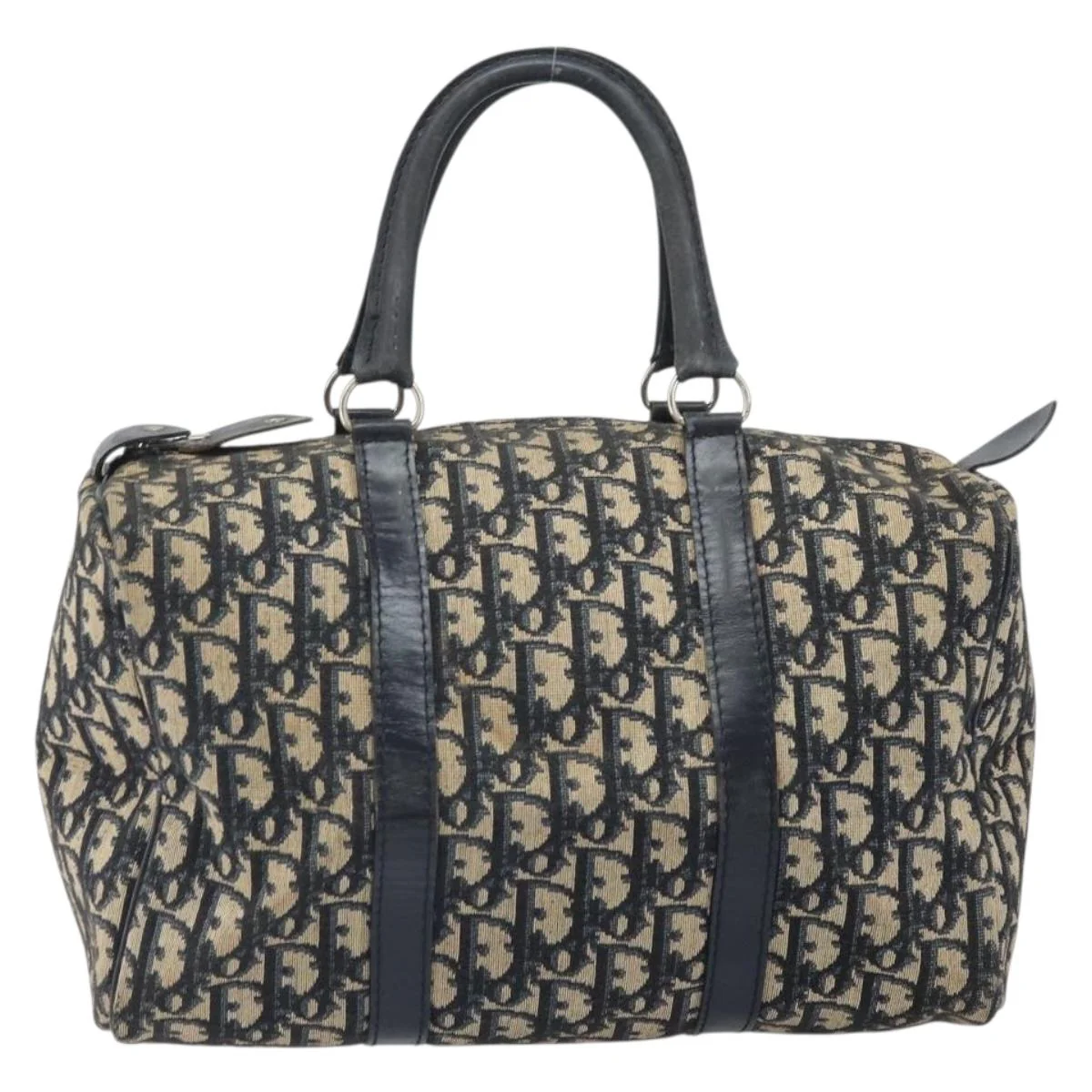 Trotter Canvas Hand Bag Navy Silver - Image 3