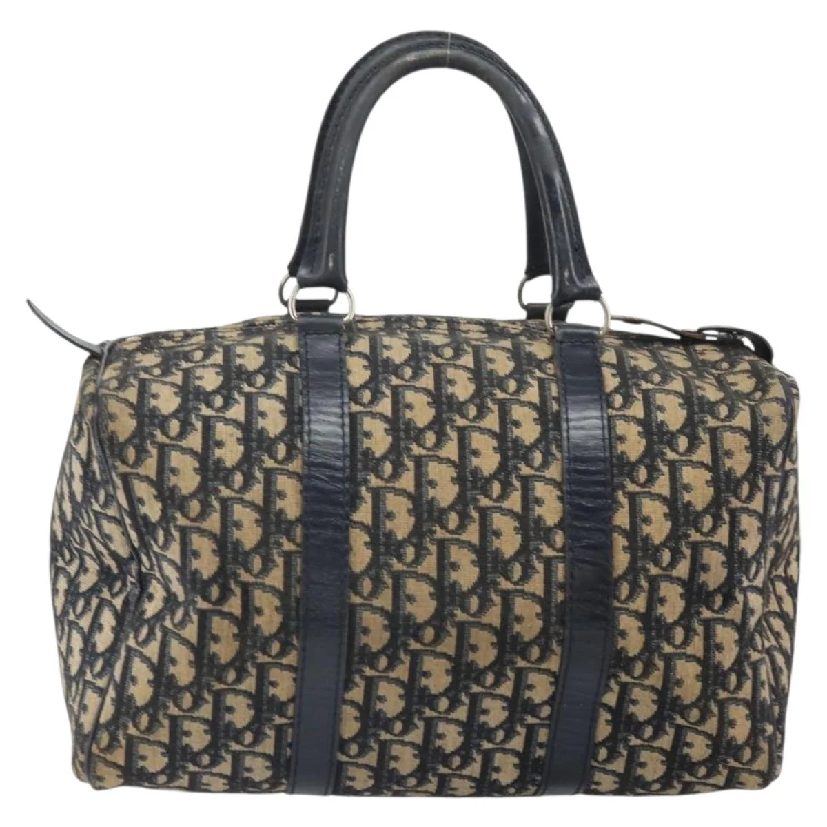 Trotter Canvas Hand Bag Navy Silver - Image 4