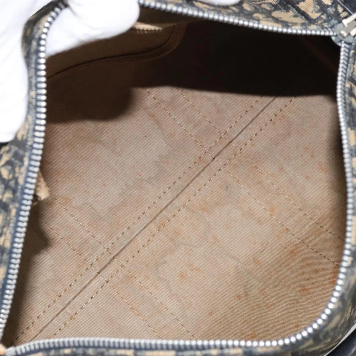 Trotter Canvas Hand Bag Navy Silver - Image 16