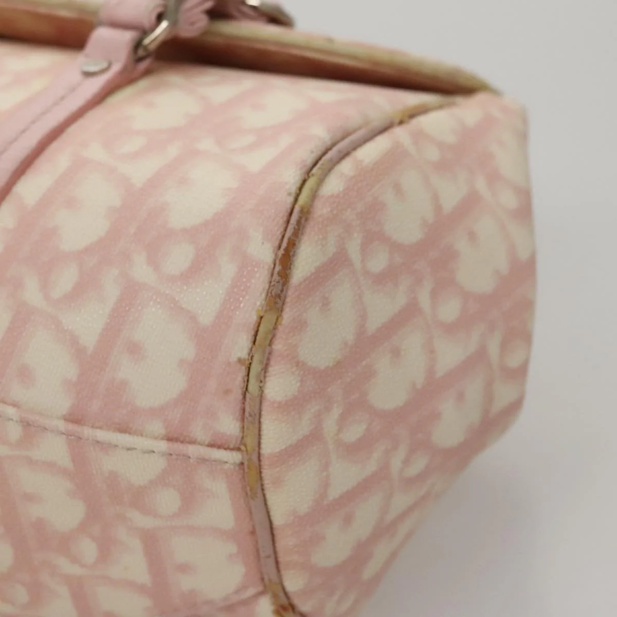 Trotter Canvas Romantic Hand Bag PVC Pink Silver - Image 12