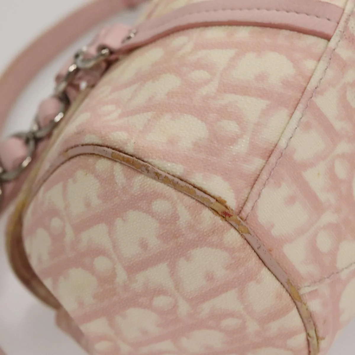 Trotter Canvas Romantic Hand Bag PVC Pink Silver - Image 13