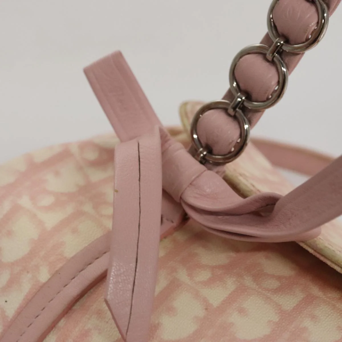 Trotter Canvas Romantic Hand Bag PVC Pink Silver - Image 15