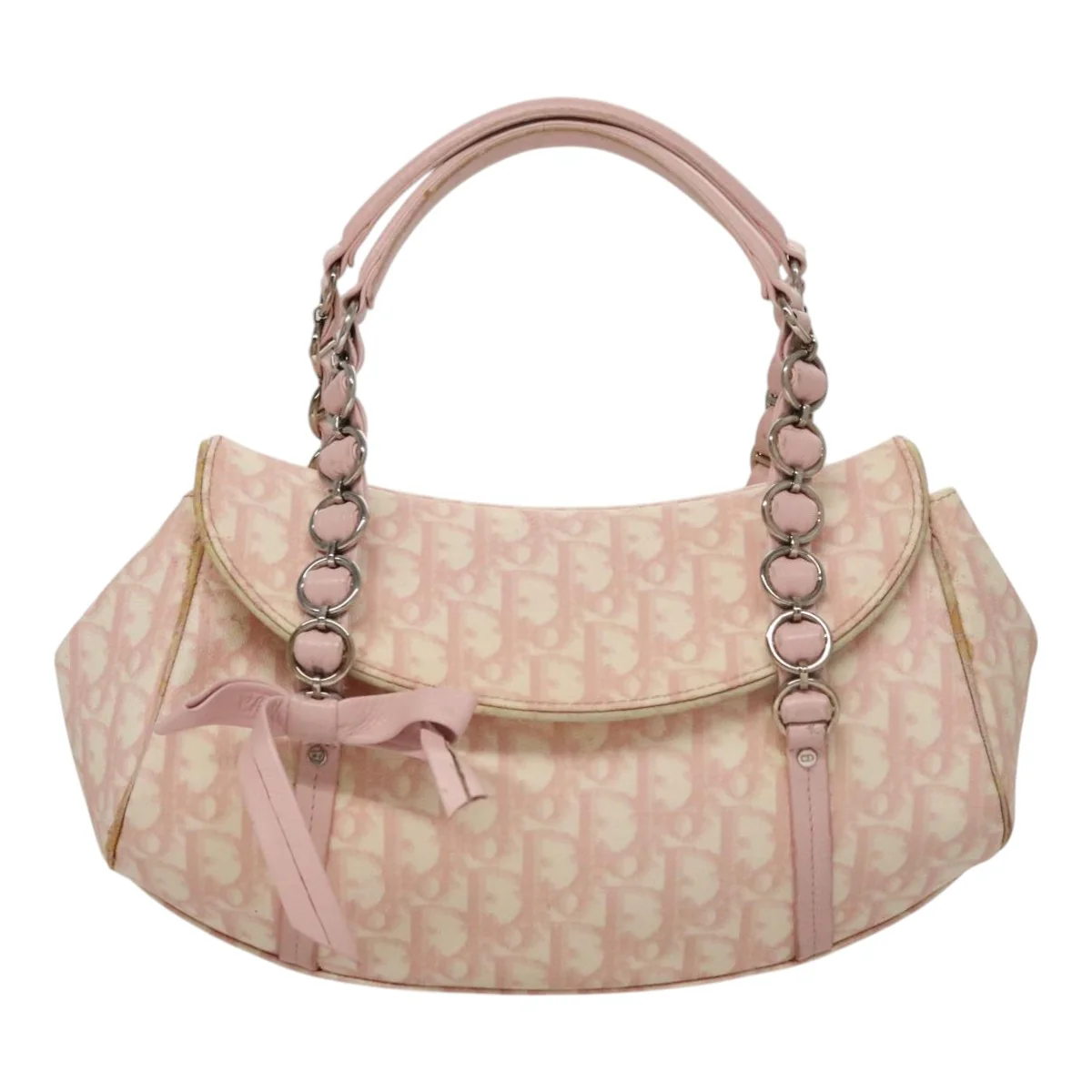 Trotter Canvas Romantic Hand Bag PVC Pink Silver - Image 3
