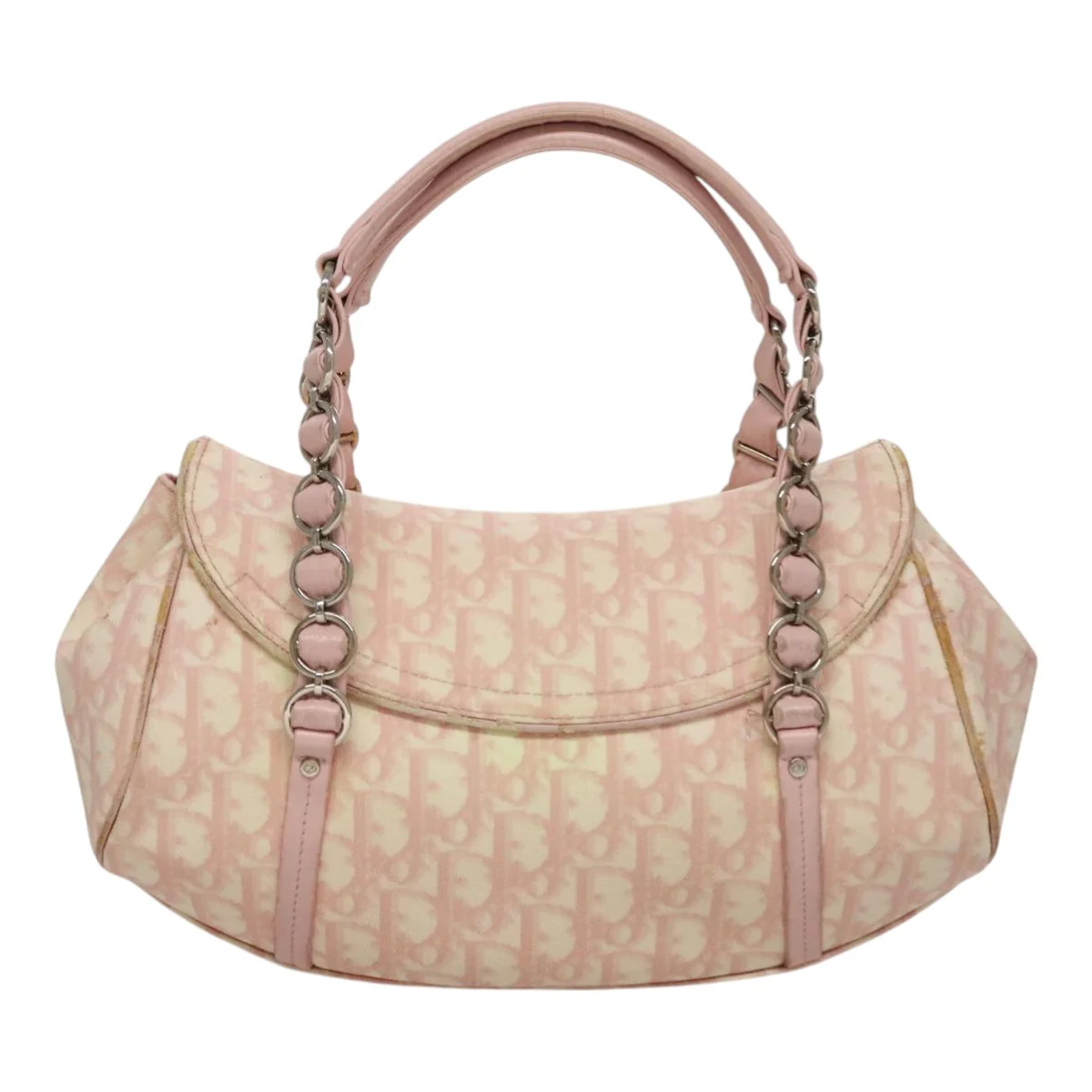 Trotter Canvas Romantic Hand Bag PVC Pink Silver - Image 4